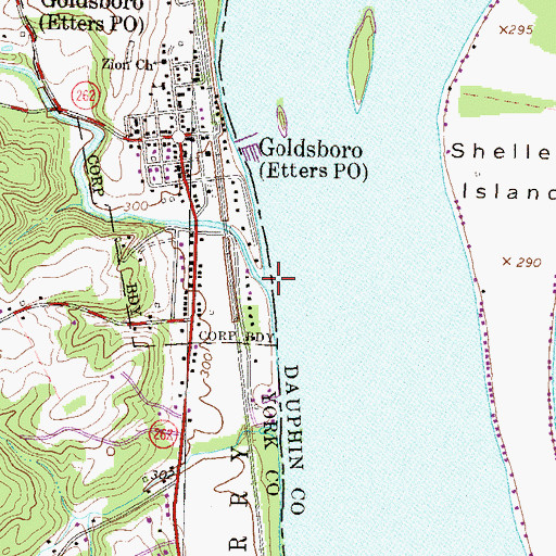 Topographic Map of Fishing Creek, PA