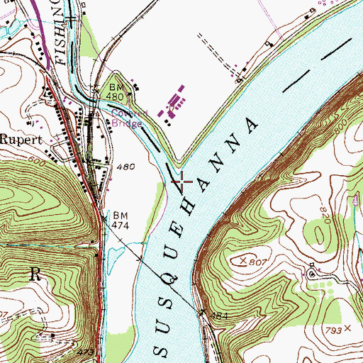 Topographic Map of Fishing Creek, PA