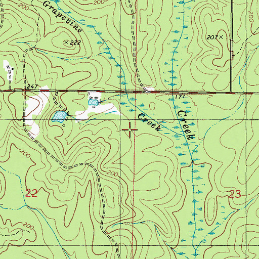 Topographic Map of Grapevine Creek, AL