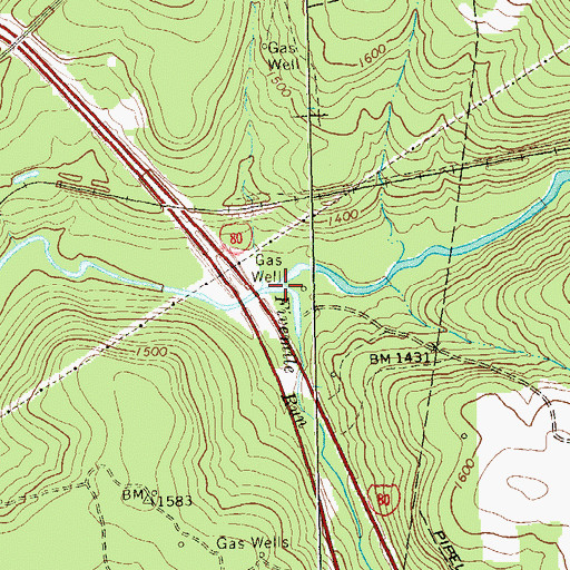 Topographic Map of Fivemile Run, PA