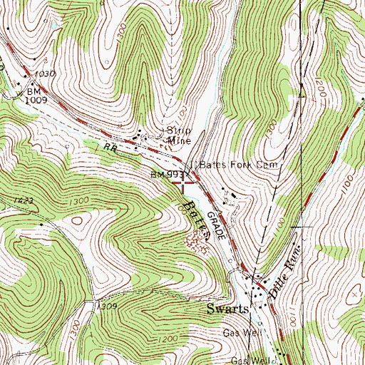 Topographic Map of Fonner Run, PA