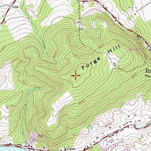 Topographic Map of Forge Hill, PA