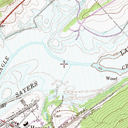 Topographic Map of Foster Joseph Sayers Lake, PA
