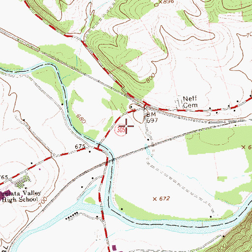 Topographic Map of Frankstown Branch Juniata River, PA