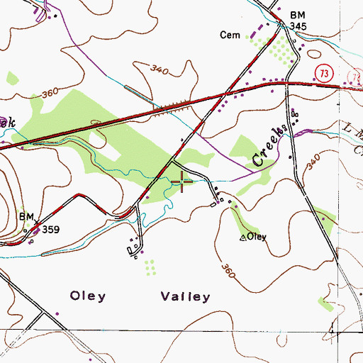 Topographic Map of Furnace Creek, PA