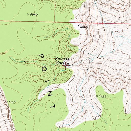 Topographic Map of Suicide Spring, AZ