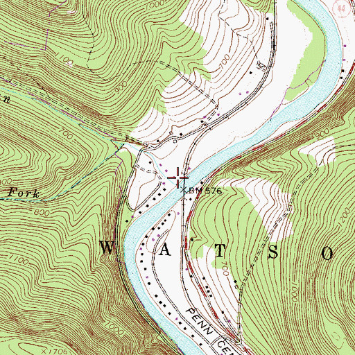 Topographic Map of Gamble Run, PA