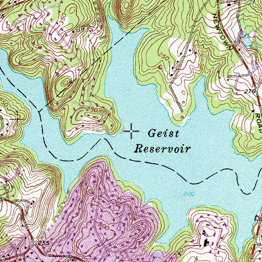 Topographic Map of Springton Reservoir, PA