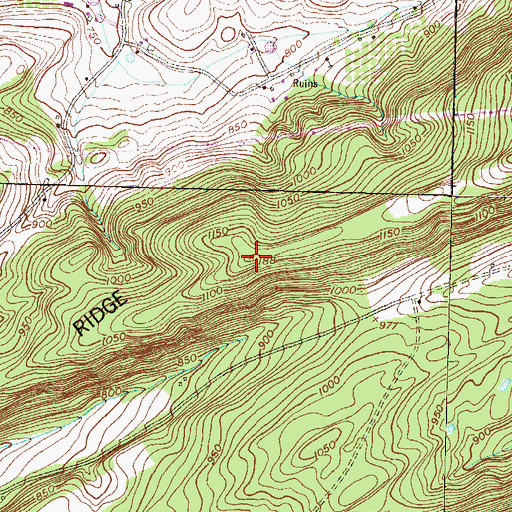 Topographic Map of Germany Ridge, PA