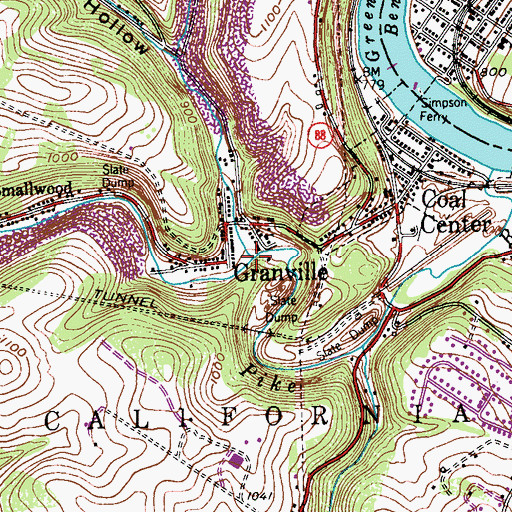 Topographic Map of Gorby Run, PA