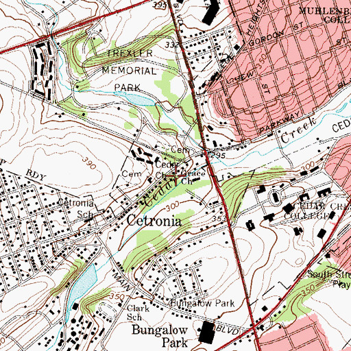 Topographic Map of Grace Church, PA