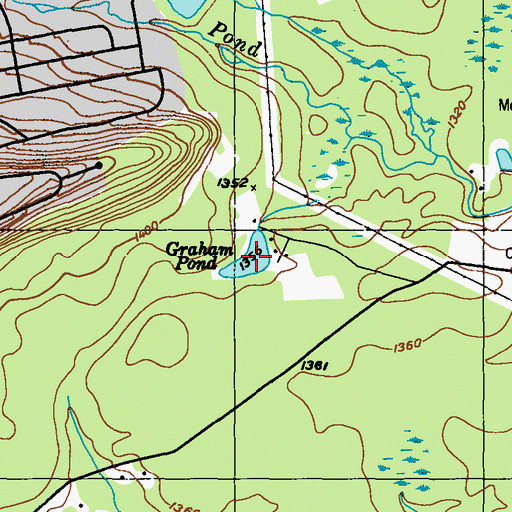 Topographic Map of Graham Pond, PA
