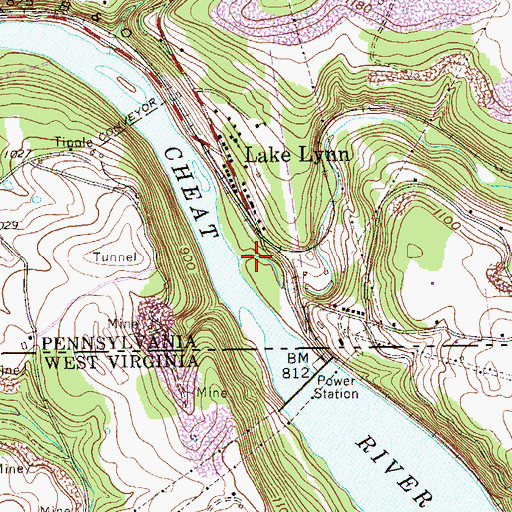 Topographic Map of Grassy Run, PA