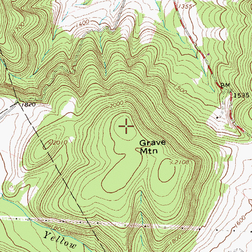 Topographic Map of Grave Mountain, PA