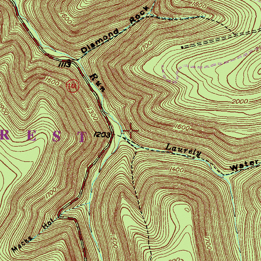 Topographic Map of Gravel Lick, PA