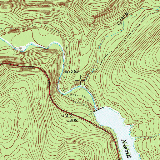Topographic Map of Green Run, PA