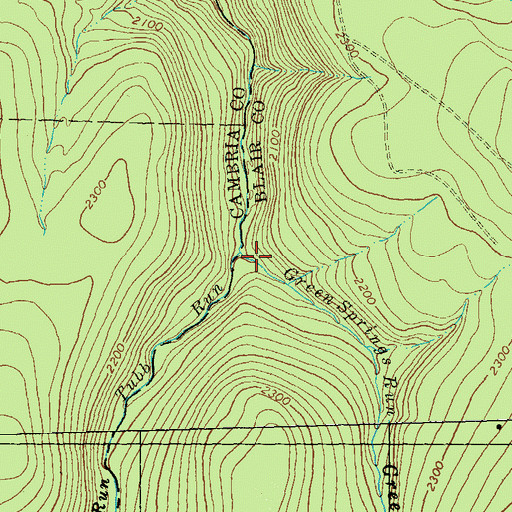 Topographic Map of Green Springs Run, PA
