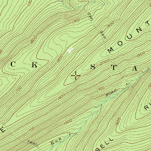Topographic Map of Greenlee Mountain, PA