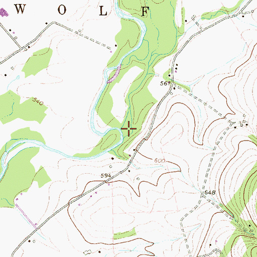Topographic Map of Gregs Run, PA