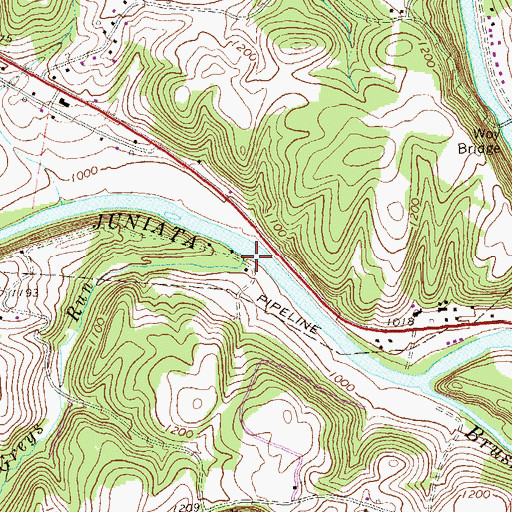 Topographic Map of Greys Run, PA