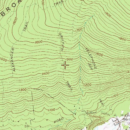 Topographic Map of Griffith Trail, PA