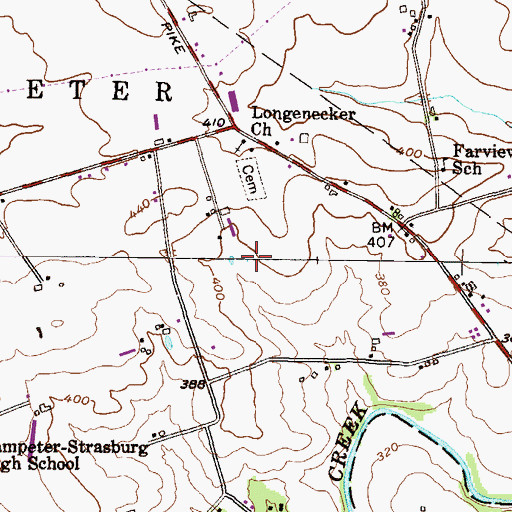 Topographic Map of Groff Creek, PA