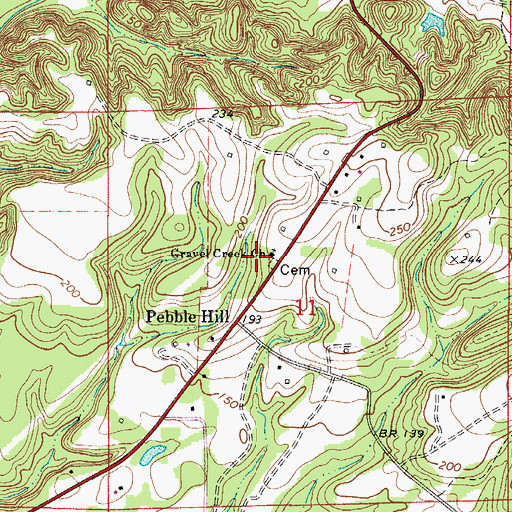 Topographic Map of Gravel Creek Church, AL