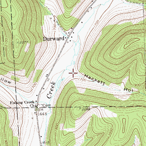 Topographic Map of Hackett Hollow, PA