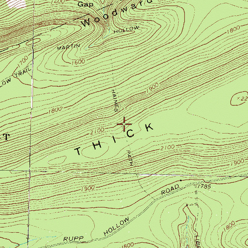 Topographic Map of Haines Path, PA