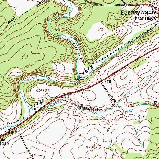 Topographic Map of Halfmoon Creek, PA