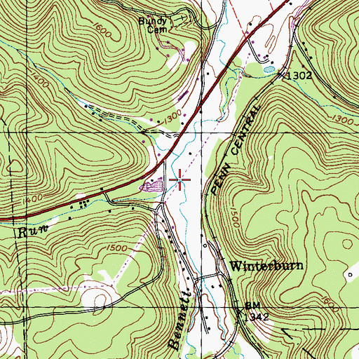 Topographic Map of Heath Run, PA