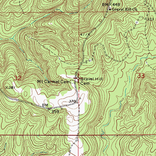 Topographic Map of Gravel Hill Cemetery, AL