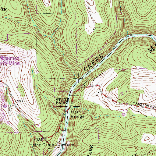 Topographic Map of Hell Run, PA