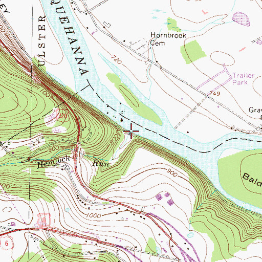 Topographic Map of Hemlock Run, PA