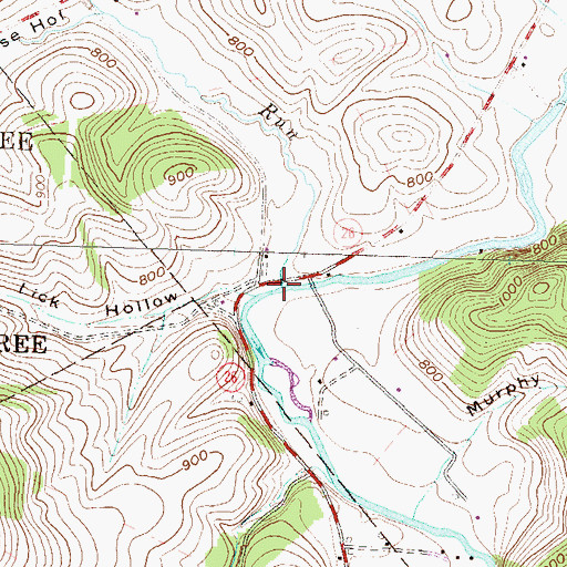 Topographic Map of Herod Run, PA