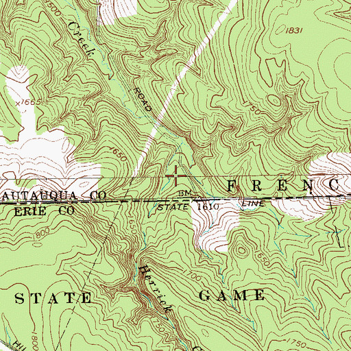 Topographic Map of Herrick Creek, PA