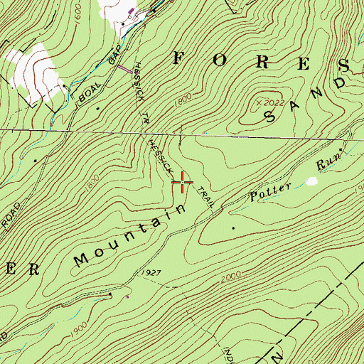 Topographic Map of Hessick Trail, PA