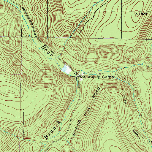 Topographic Map of Hessler Branch, PA