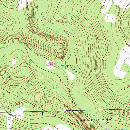 Topographic Map of Hillegas Run, PA