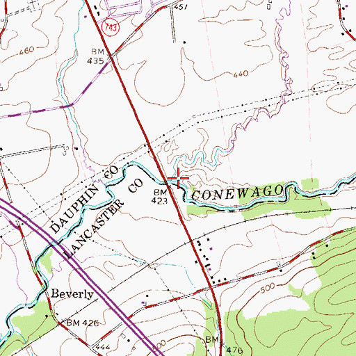 Topographic Map of Hoffer Creek, PA