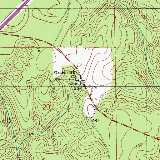 Topographic Map of Gravel Hill Church, AL