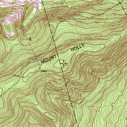Topographic Map of Mount Holly, PA