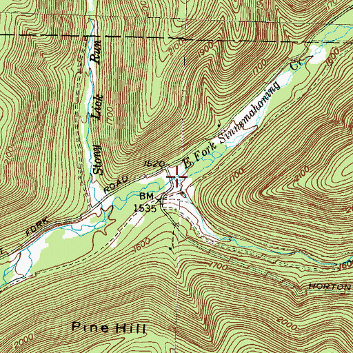 Topographic Map of Horton Run, PA