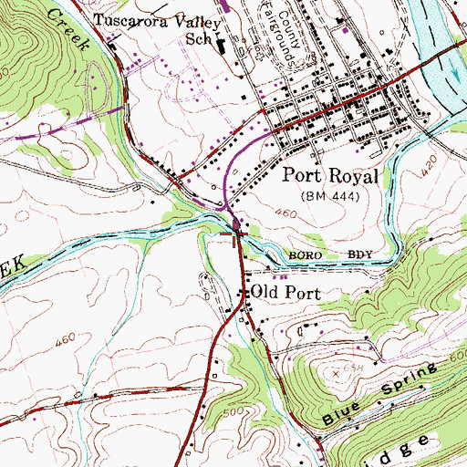 Topographic Map of Hunters Creek, PA