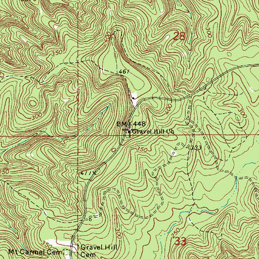 Topographic Map of Gravel Hill Church, AL