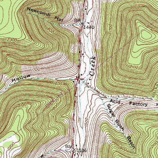 Topographic Map of Hurd Hollow, PA