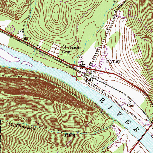 Topographic Map of Hyner Run, PA