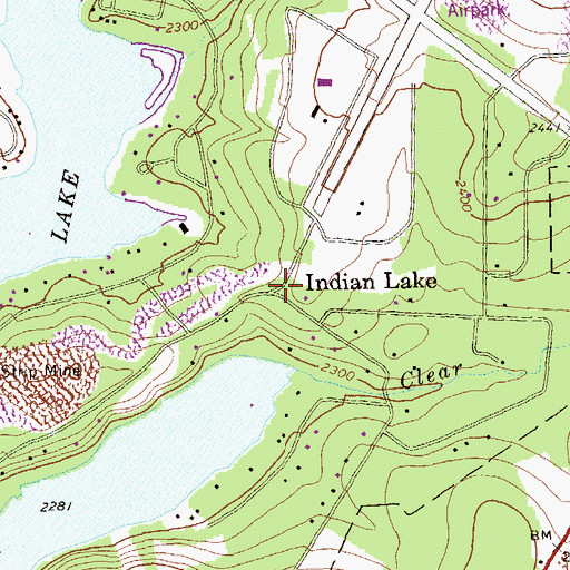 Topographic Map of Indian Lake, PA