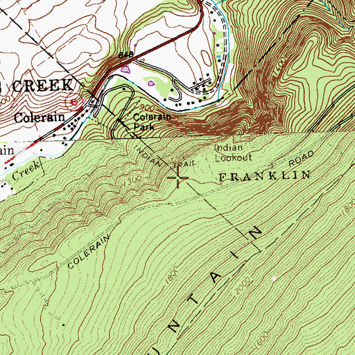 Topographic Map of Indian Trail, PA
