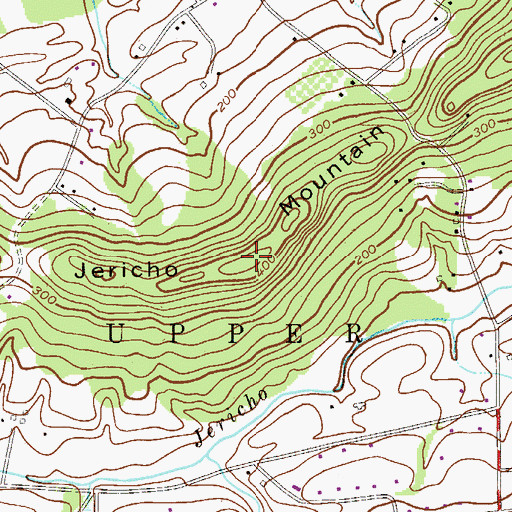 Topographic Map of Jericho Mountain, PA